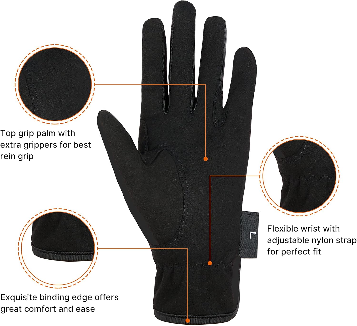 Kids Horse Riding Gloves Breathable Children Equestrian Horseback Anti-Slipping Boys & Girls Youth Outdoor Biking