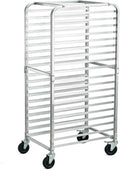 20 Tier Aluminum Bun Pan Rack 20x26x71in Lockable Wheel Trolley