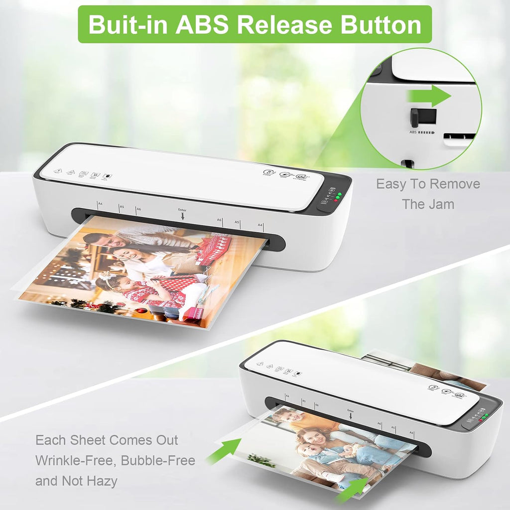 Laminator with Laminating Sheets 9 inch Portable Thermal Lamination | White, Hot & Cold modes, 6 in 1 Laminator kit
