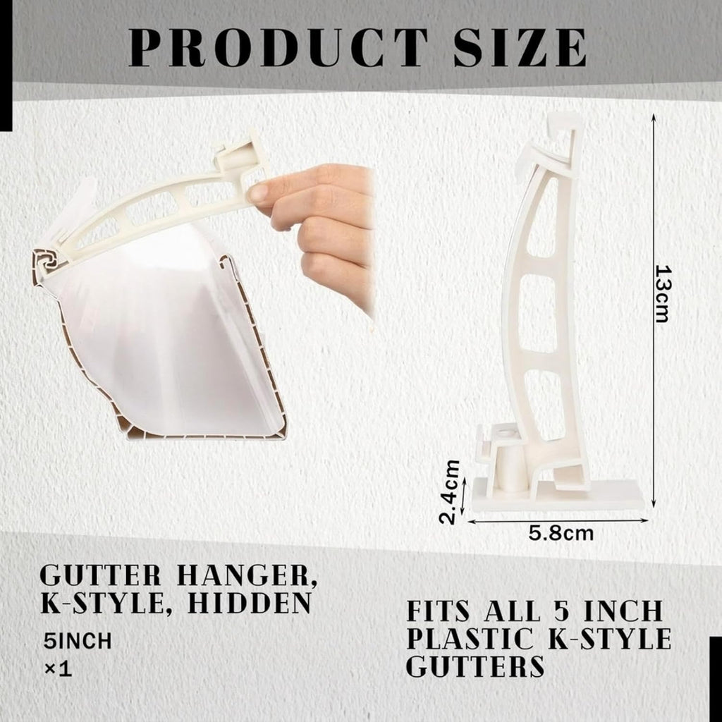 10 Pack 5" Gutter Hangers K-Style Hidden Roof Gutter Support Bracket