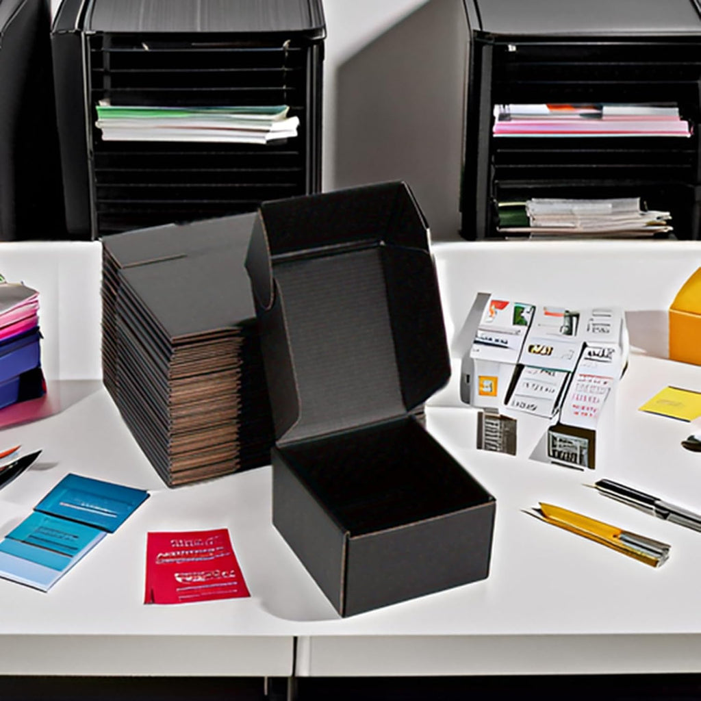 Black Shipping Boxes 6x6x4 Inches, 20 Pack