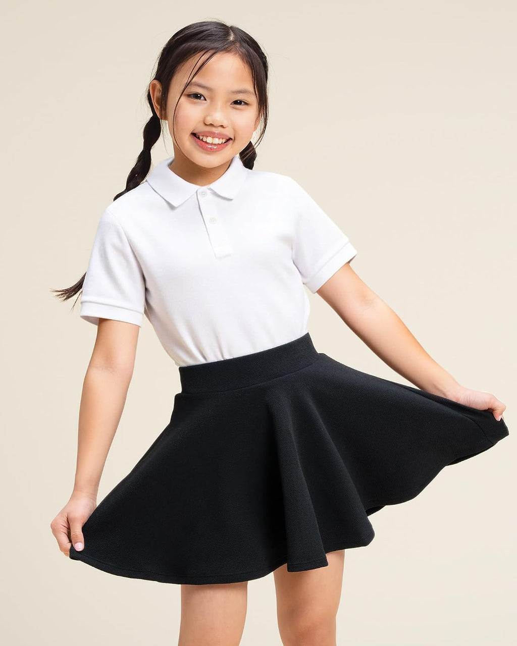 Girls Pleated Skater Uniform Skirts with Built in Shorts for School | Elastic waistband, Soft stretch fabric
