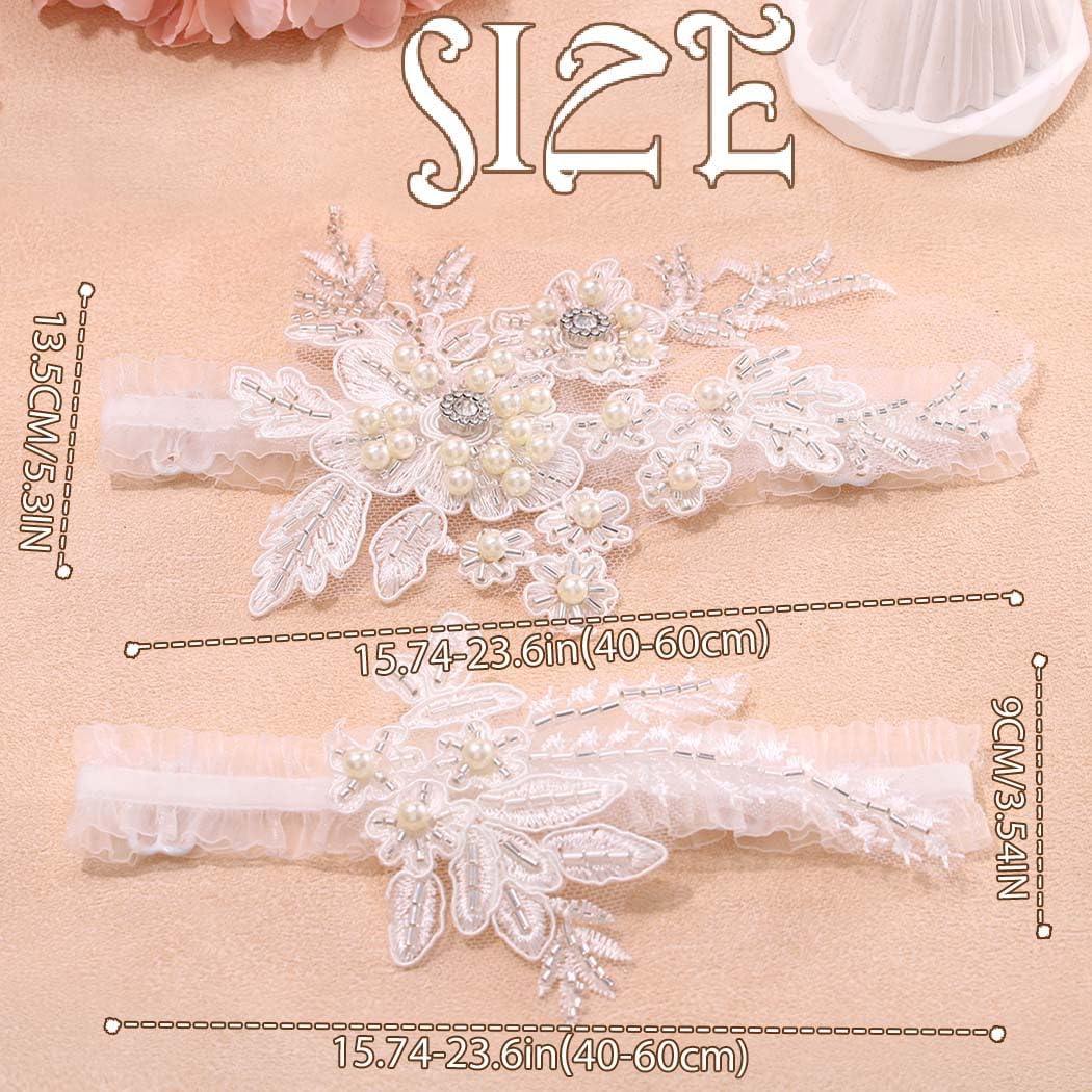 Wedding Garter for Bride White Pearls Garter Belt for Women