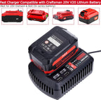 CMCB104 Fast Charger Compatible with Craftsman 20v V20 Lithium Battery