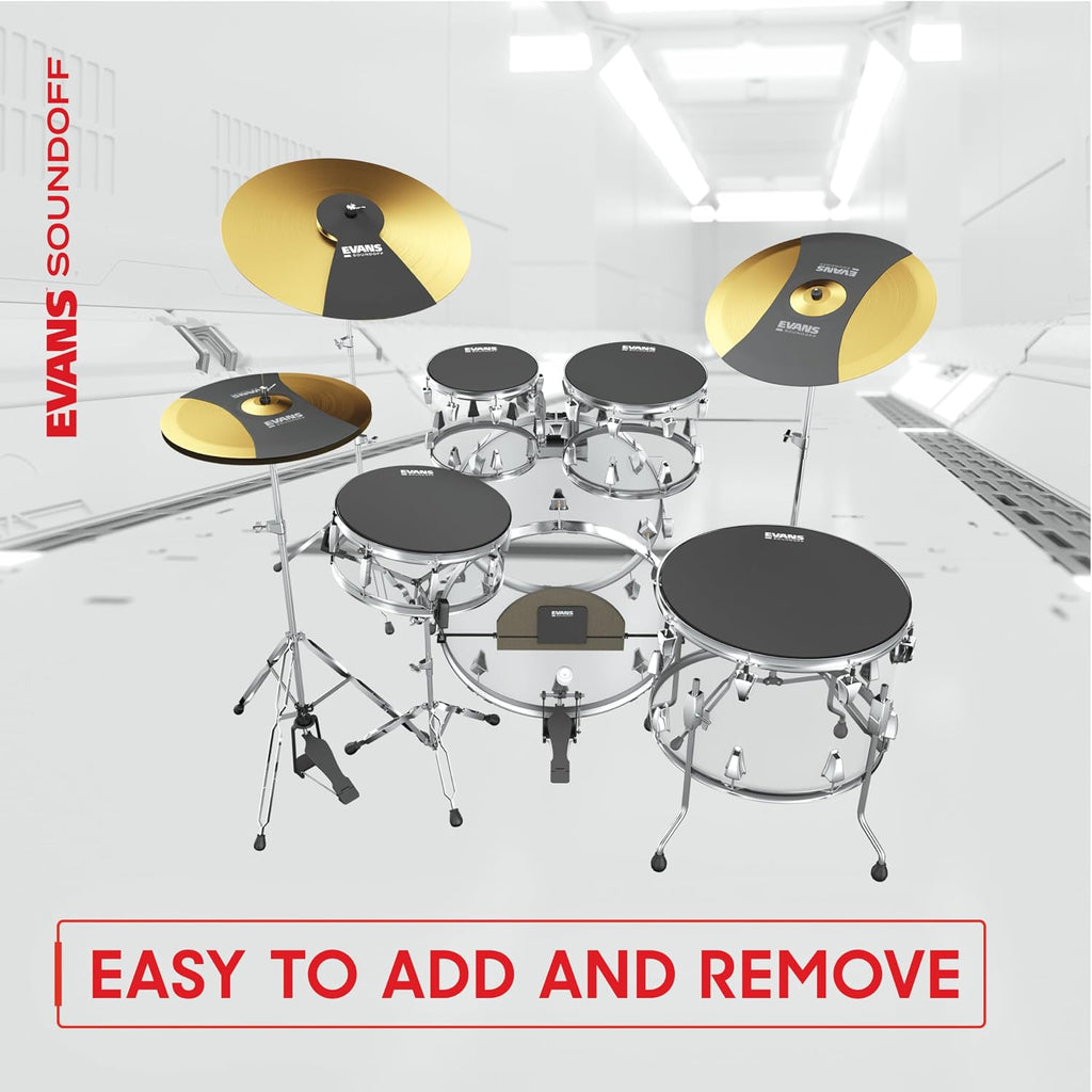 SoundOff Drum Mute Pad Set Rock, 8-Pack | Evans SoundOff mutes reduce drum volume, preserve realistic feel, protect