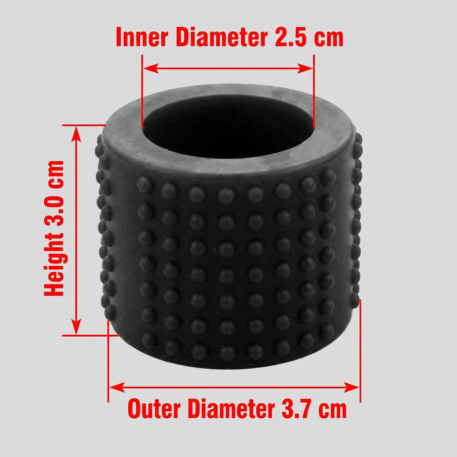 Black Food-Grade Silicone Tattoo Grip Cover - Dia 25x30mm Professional Tattoo Pen Sleeve | Non-Slip Grip Accessories