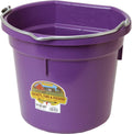 Flat Back Plastic Animal Feed Bucket | Animal Feed Bucket with Metal Handle | Horse Feed & Water Bucket | 20 Quarts |