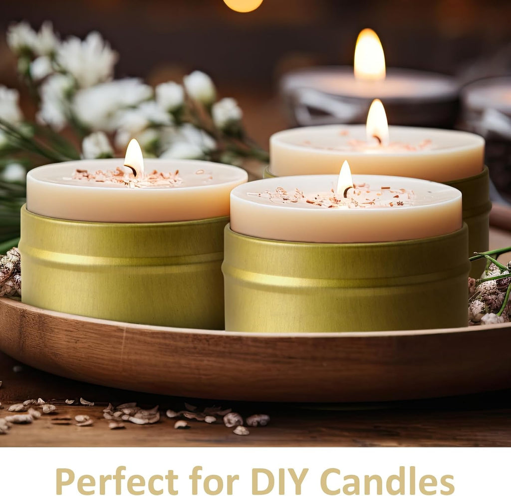 100 Pcs 4oz Candle Tins with Lids, Metal Jars for Candle Making