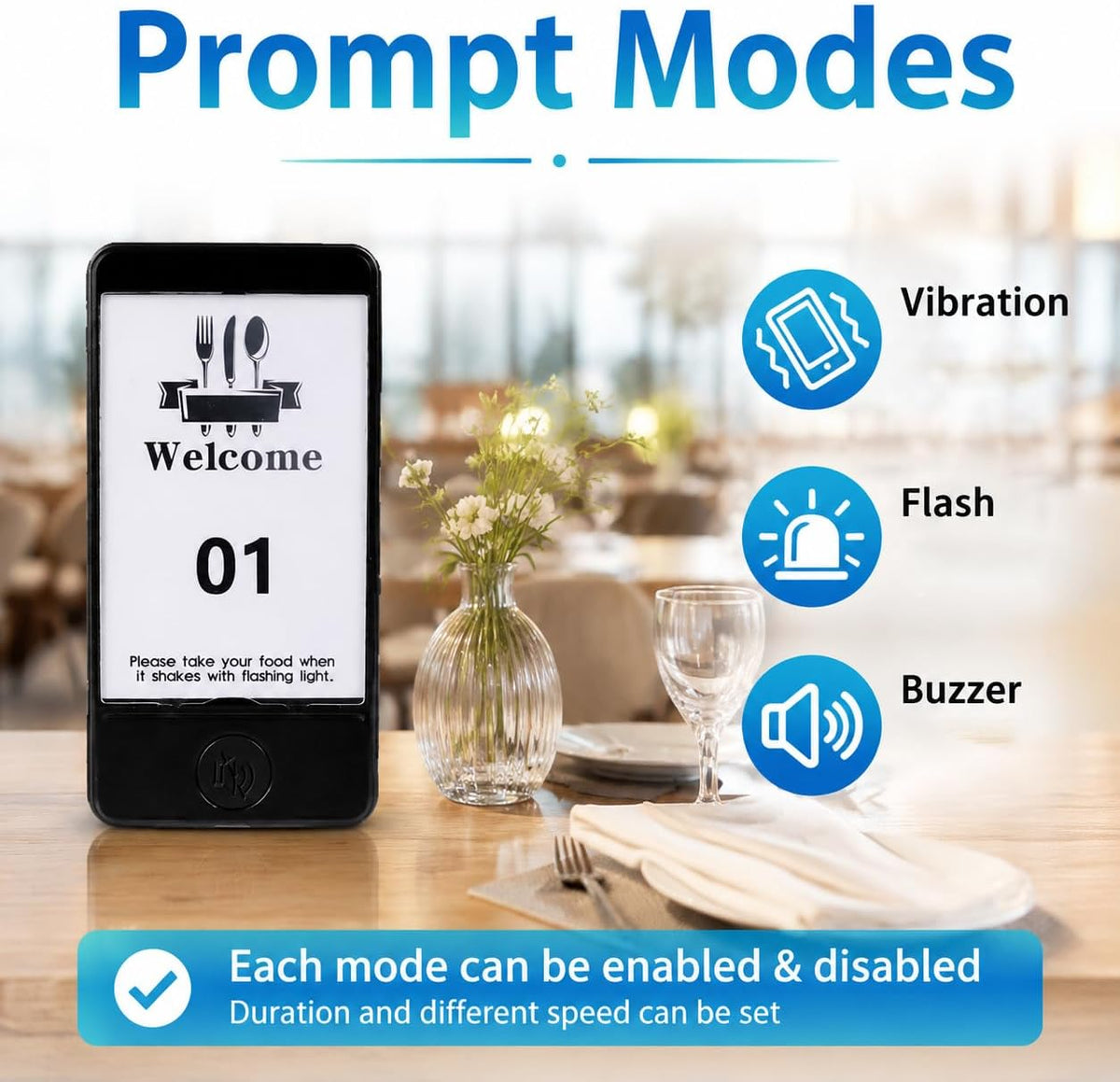 Restaurant Pager System, 24 Pagers Wireless Customer Paging System