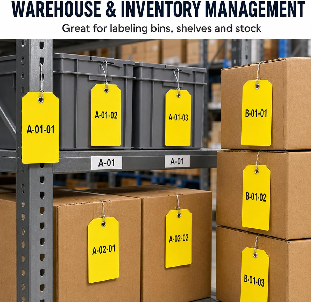 Shipping Tags with Wire - 100 Pack Waterproof Blank Hang Tags