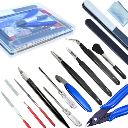 Gundam Model Tool Kit, 28pcs Adult Hobby Tools Set, Modeler Basic Tools Craft Set for Cars,RV, Airplanes, Buildings
