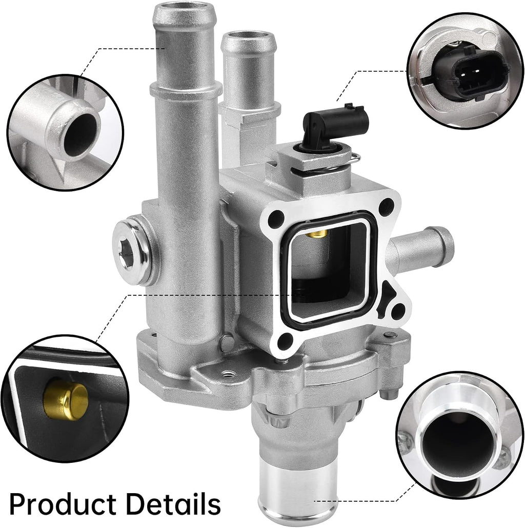 EVIL ENERGY Engine Coolant Thermostat Housing, Aluminum Thermostats Kit Compatible with 2011-2016 Chevrolet Cruze 1.8L,2012-2018 Chevrolet Sonic 1.8L 1.6L,2013-2018 Chevy Trax 1.8L, 25192228, 902-033