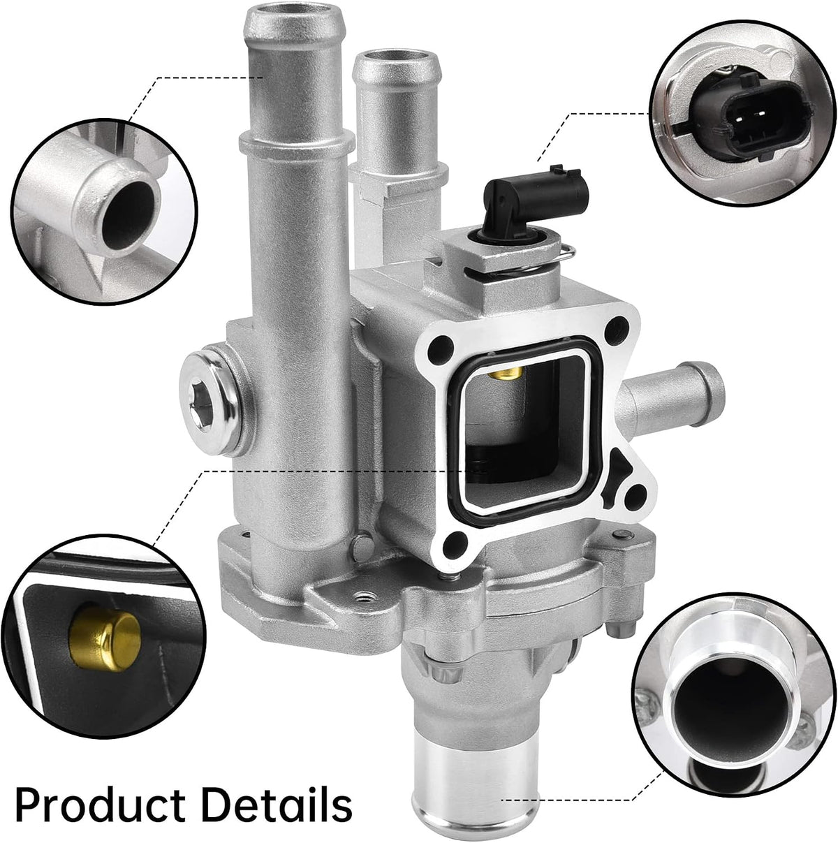 EVIL ENERGY Engine Coolant Thermostat Housing, Aluminum Thermostats Kit Compatible with 2011-2016 Chevrolet Cruze 1.8L,2012-2018 Chevrolet Sonic 1.8L 1.6L,2013-2018 Chevy Trax 1.8L, 25192228, 902-033