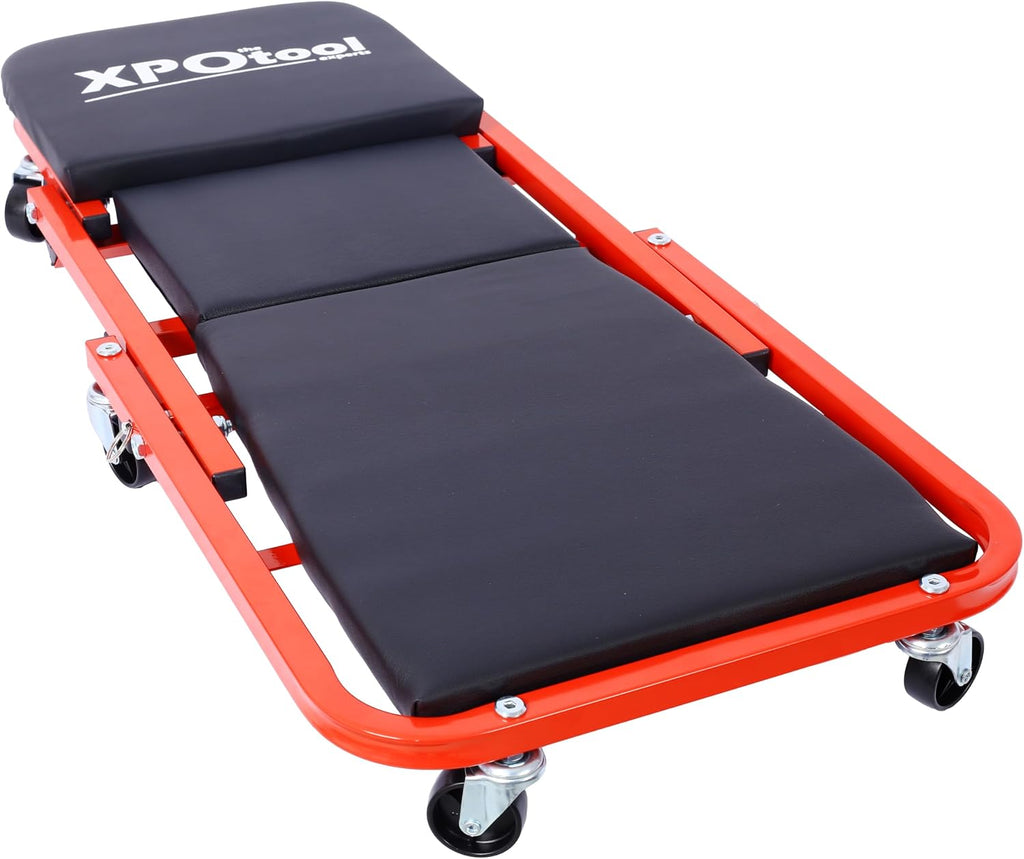 36"×16.7‘’Foldable Mechanic Creeper 2 in 1 Rolling Z Creeper Seat with Padded Headrest, Seat, 300 lbs Capacity