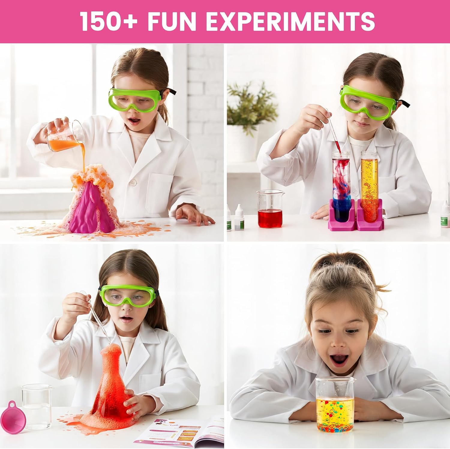 Girls Science Kit for Kids 150+ Educational Projects with Chemistry | Science Experiments, Stem Toy Learning