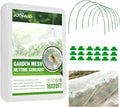 36pcs Garden Hoops for Raised Beds, Garden Mesh Netting Kit with 10x20 Ft Net, Bird & Cicada Netting for Trees