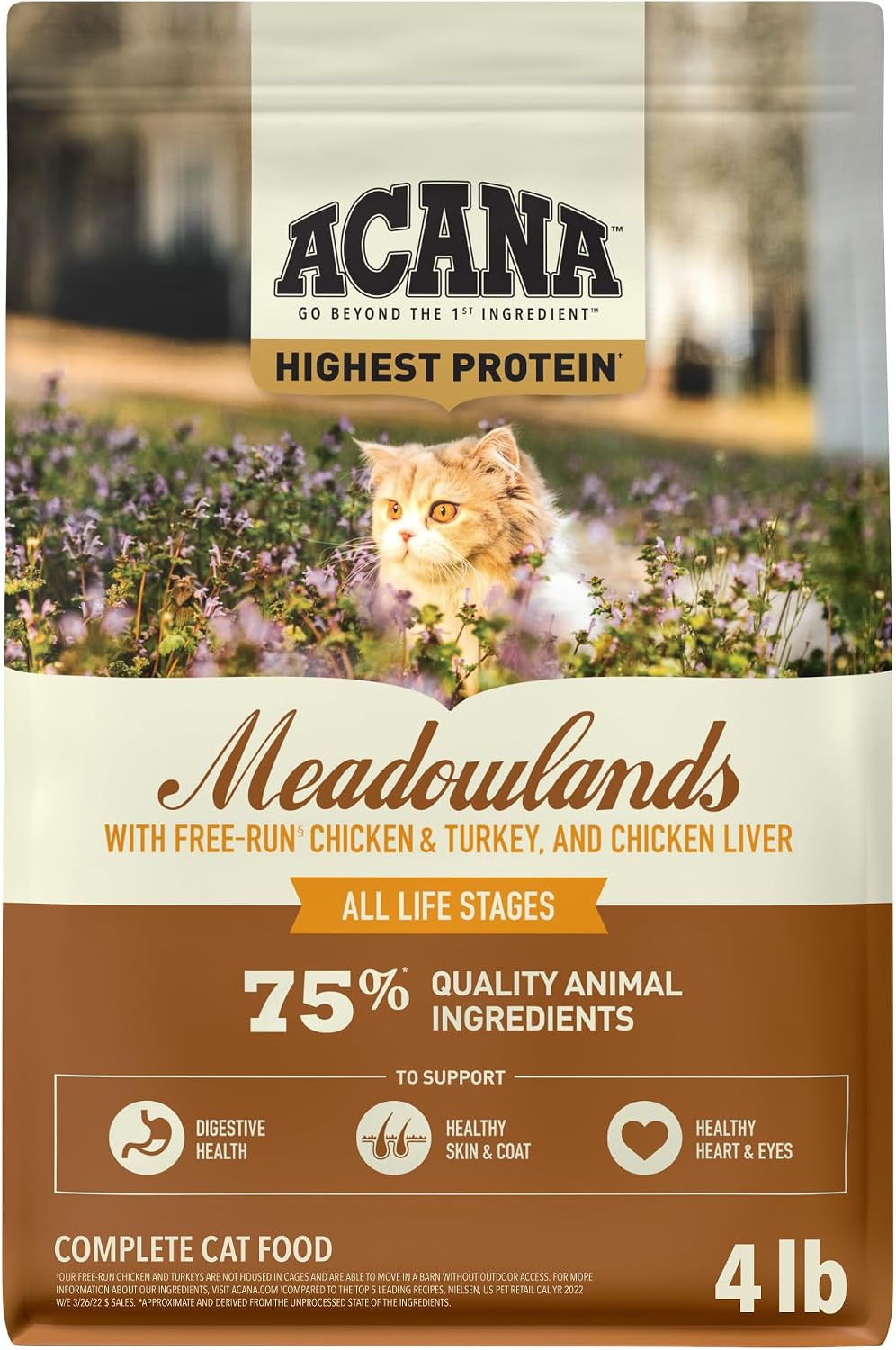 Grain-Free Dry Cat Food Meadowlands Recipe 4lb Bag