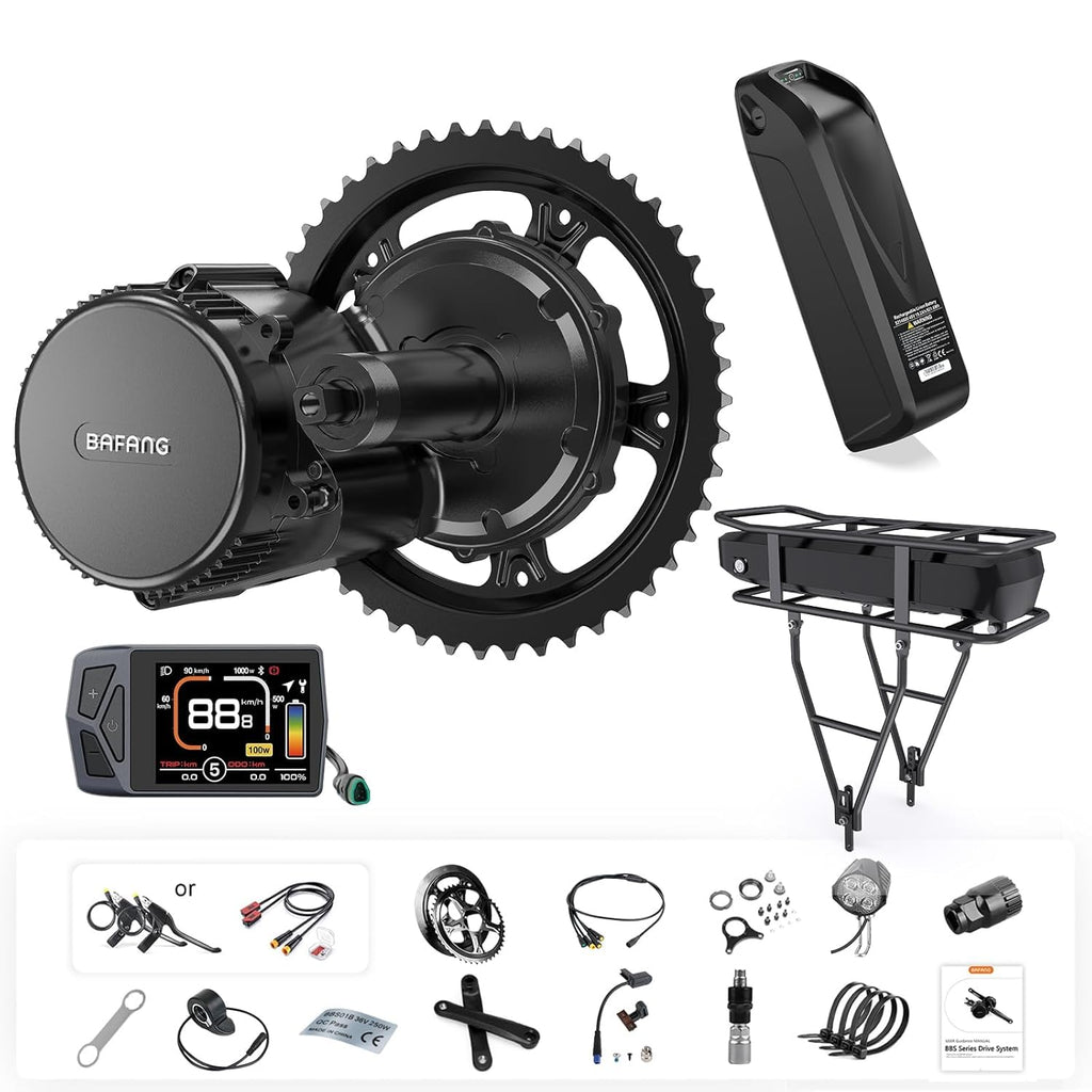 BBS02B / BBS-HD Mid Drive Motor Kit,36V/48V/52V 1000W/750W CAN Bus Ebike Conversion Kit with LCD Display, USB