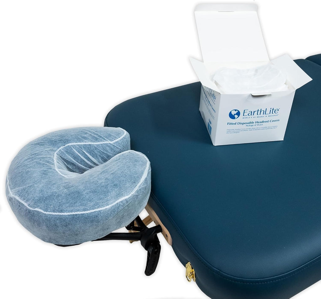 EARTHLITE Fitted Disposable Face Cradle Covers – Medical-Grade, Soft, Non-Sticking Massage Headrest Covers for