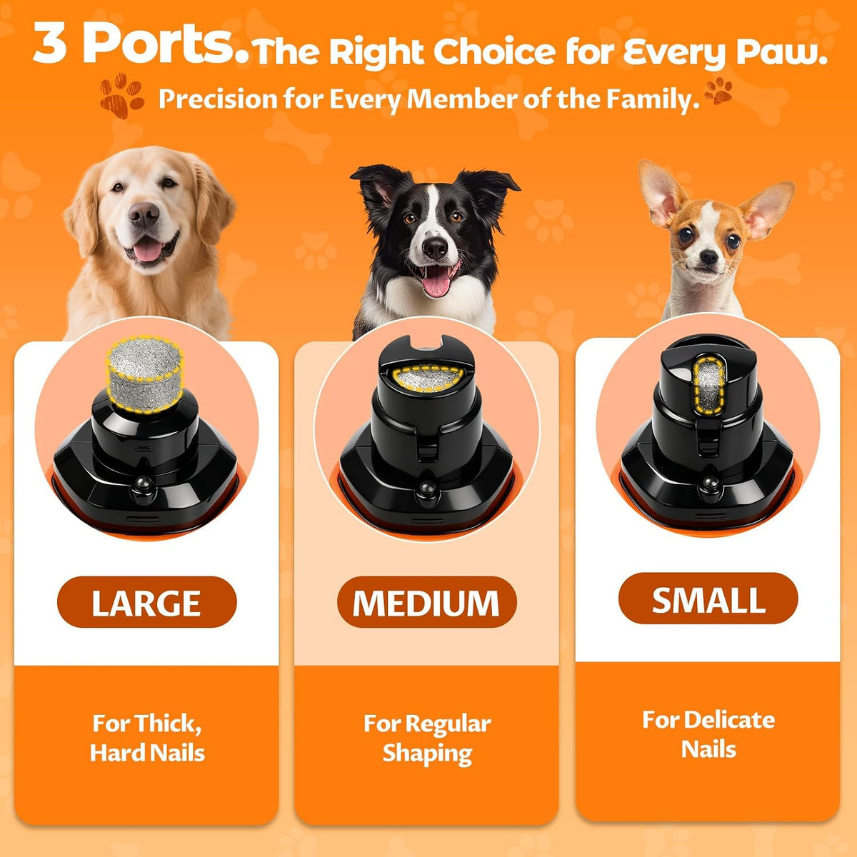 Dog Nail Grinder, Quiet 3-Speed with LED & Safety Guard