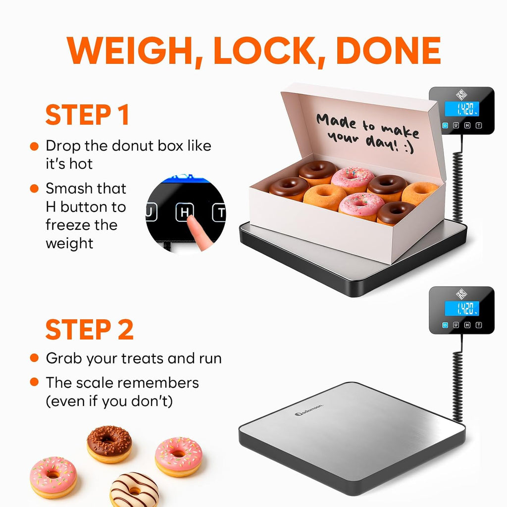 Shipping Scale for Small Business - 440 lbs/0.35oz - High Accurate Digital Postal Scale with Hold/Tare Function