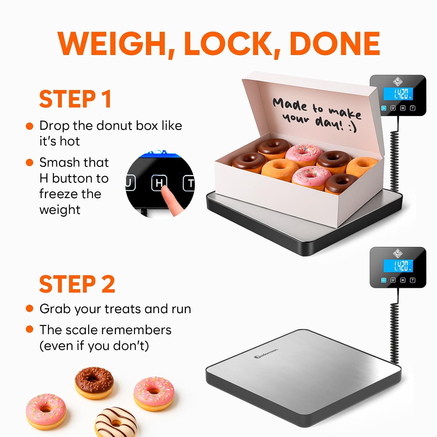 Shipping Scale for Small Business - 440 lbs/0.35oz - High Accurate Digital Postal Scale with Hold/Tare Function