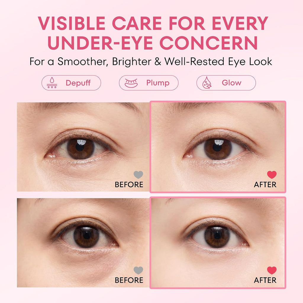PDRN Collagen Stick & Eye Patches: Volufiline & Caffeine Hydrating for Dark Circles Puffiness Fine Lines Under Makeup