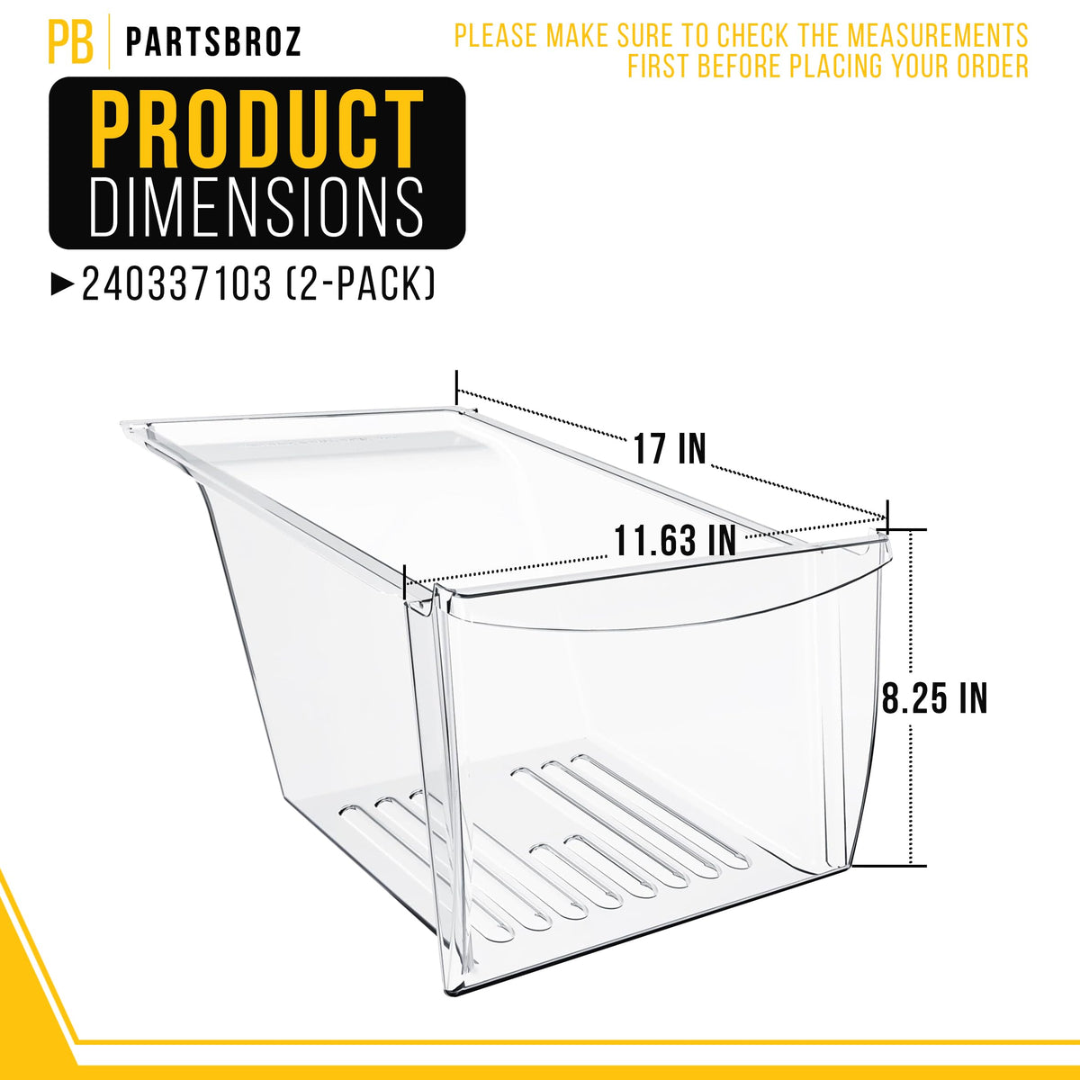 Refrigerator Crisper Drawer for Frigidaire FFTR1814TBJ (2-Pack)