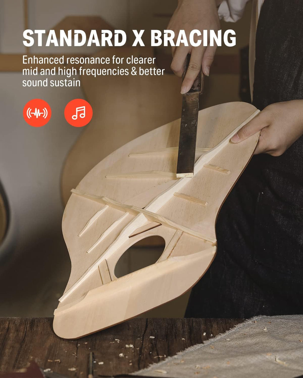 Acoustic Guitar for Beginner Adult Full Size Dreadnought Acustica Guitarra Bundle Kit with Free Online Lesson Bag