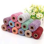 Cotton Twine String Bakers Rope: 2 Roll Twines for Crafts Gift Wrapping - 656 Feet Orange Black White Twine for