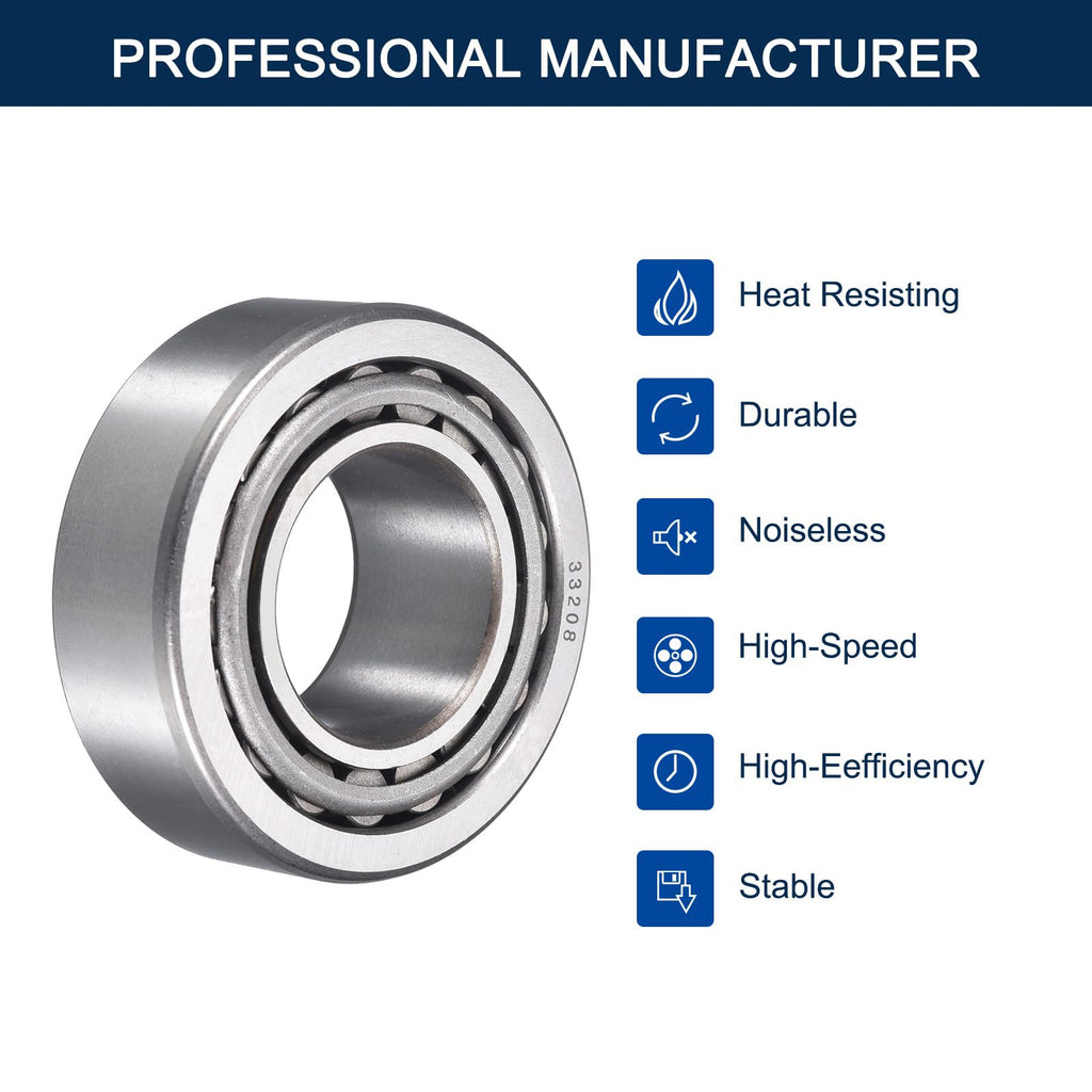 HIPicco 2 Pack 33208 Tapered Roller Bearing Cone and Cup Set