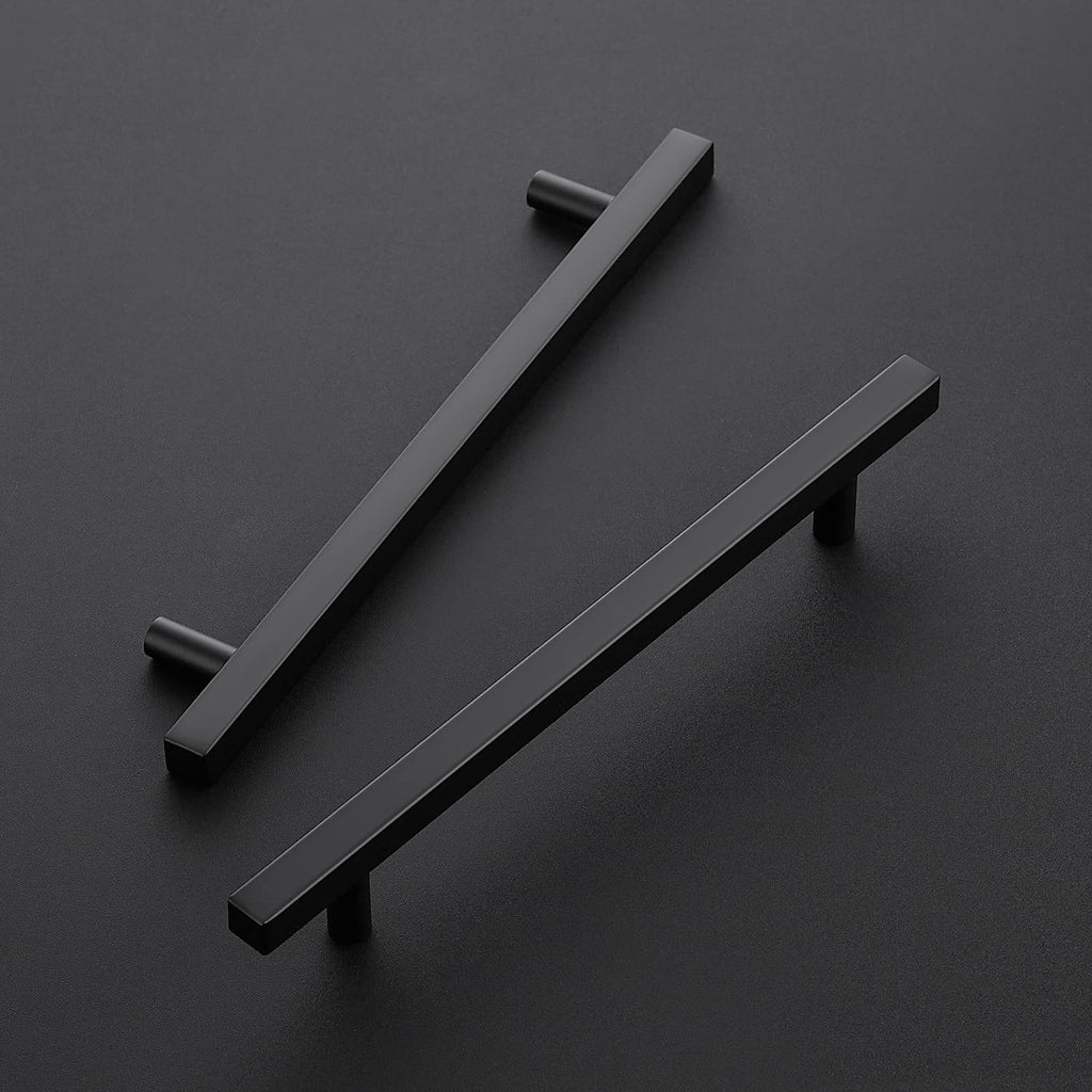 Black Cabinet Handles 6-3/10 Inch 20 Pack, Square Cabinet Pulls