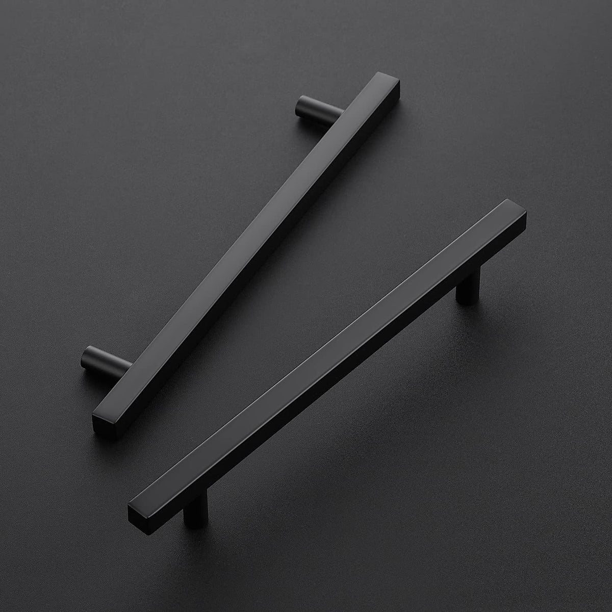 Black Cabinet Handles 6-3/10 Inch 20 Pack, Square Cabinet Pulls