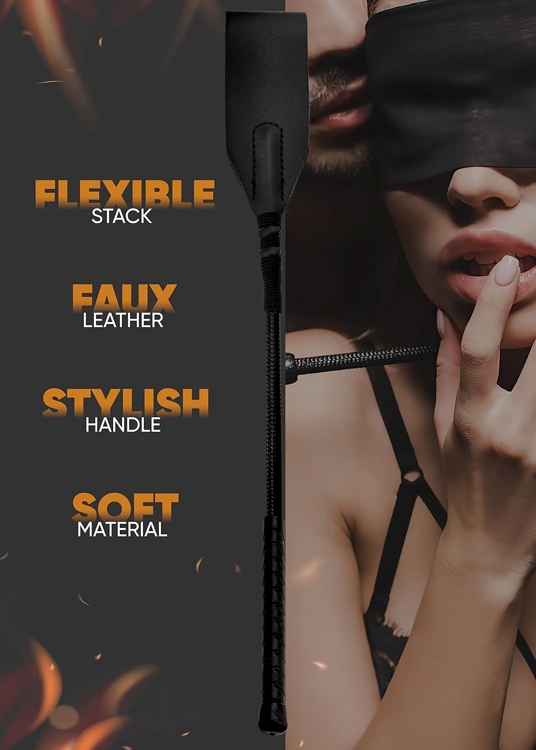 Horse Whip Set Riding Crop, Cosplay Whip, French Tickler, PU Leather Whip, Feather Tickler
