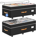Under Bed Storage with Wheels 2Pack, 80L Height Adjustable Underbed Containers with Clear Lids, Rolling Under Bed