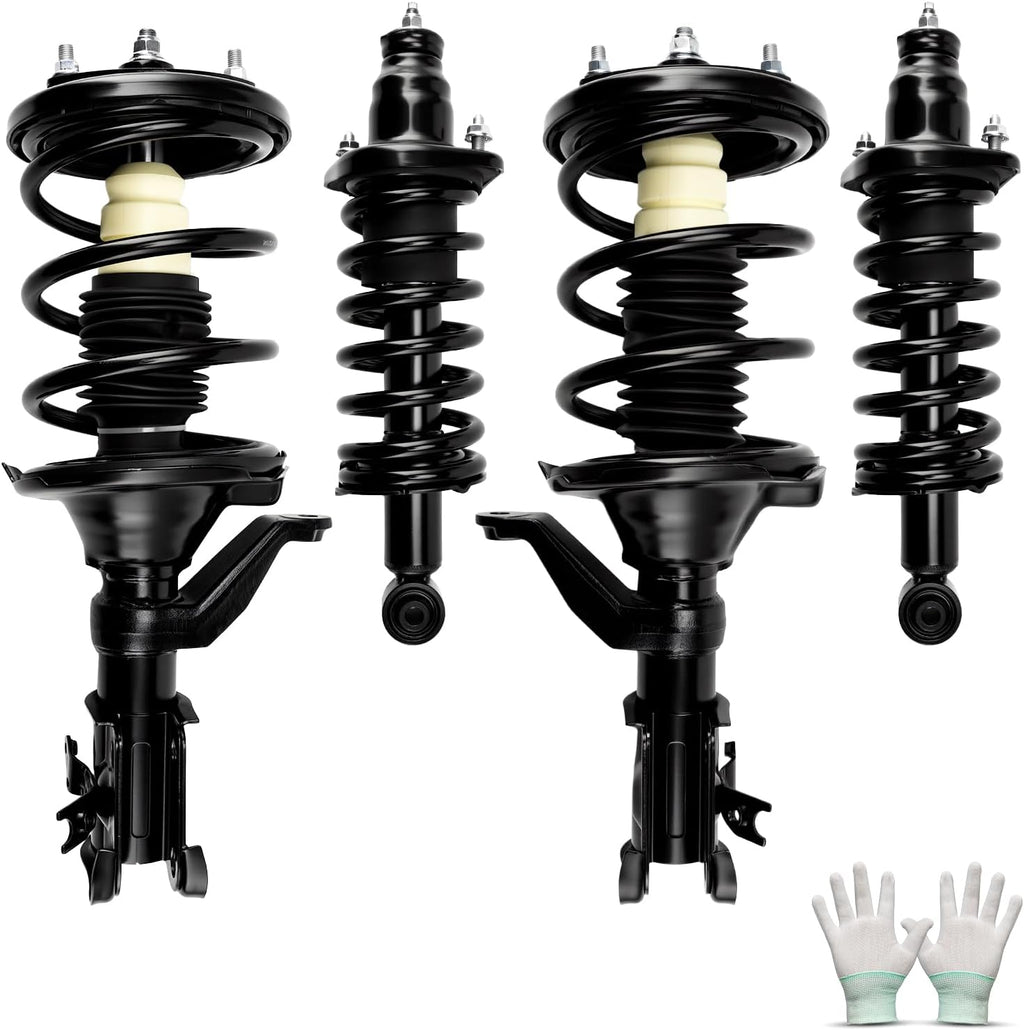 Torchbeam Complete 4 PCS Full Struts Shocks Assembly, 2 Front Quick Struts with Spring + 2 Rear Struts with SpringReplacement for 2003-2005 Honda Civic