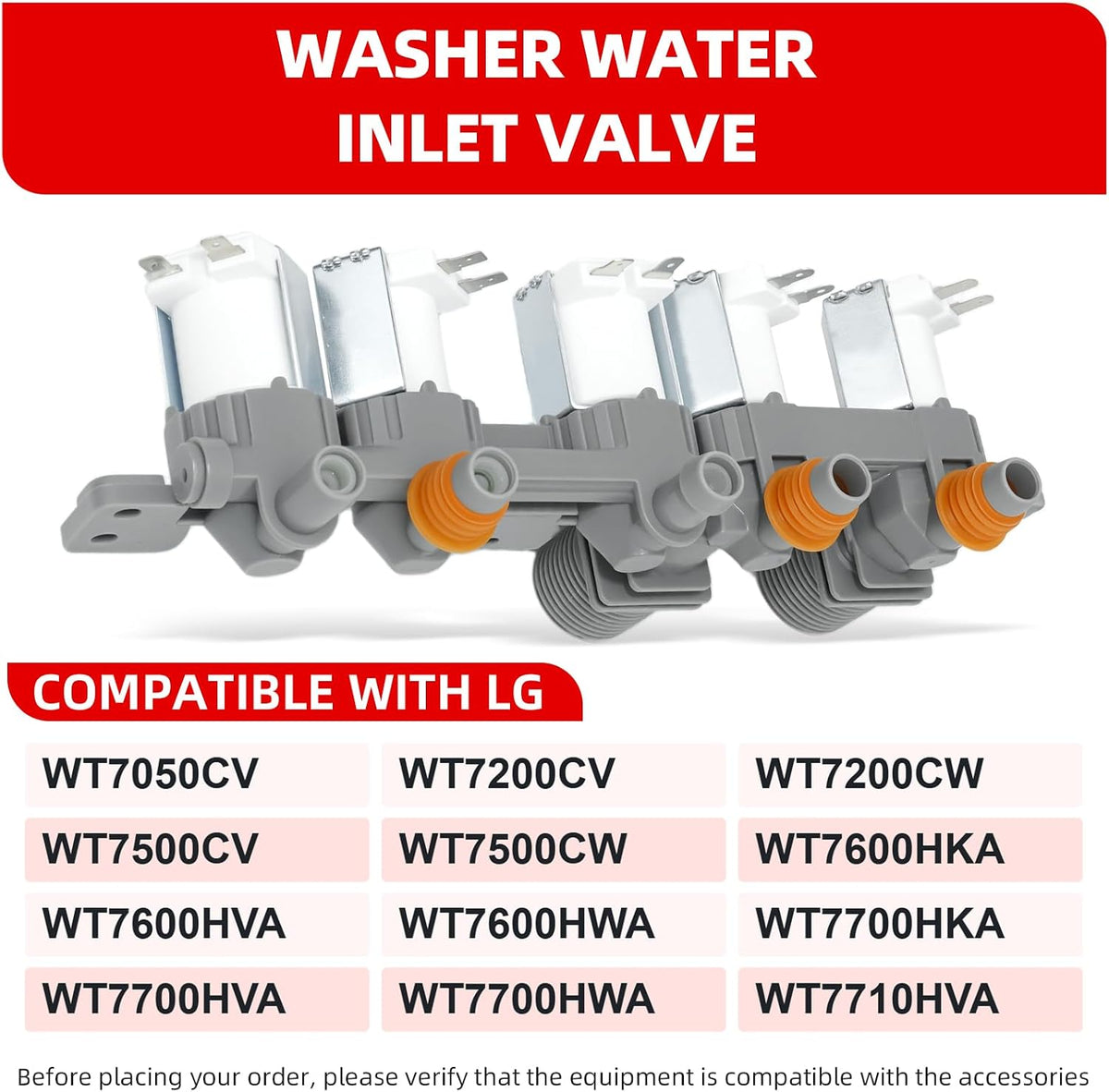 WT7200CW Water Inlet Valve Fit for LG Washer WT7500CW WT7600HKA WT7700HVA