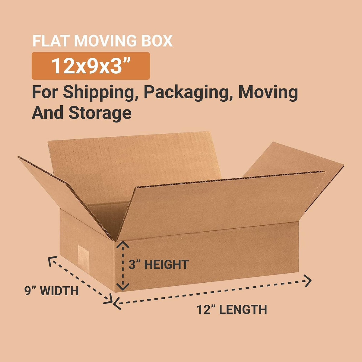 20x14x6 Corrugated Cardboard Boxes 25-Pack & Aviditi 12x9x3 Flat Shipping Boxes 25-Pack