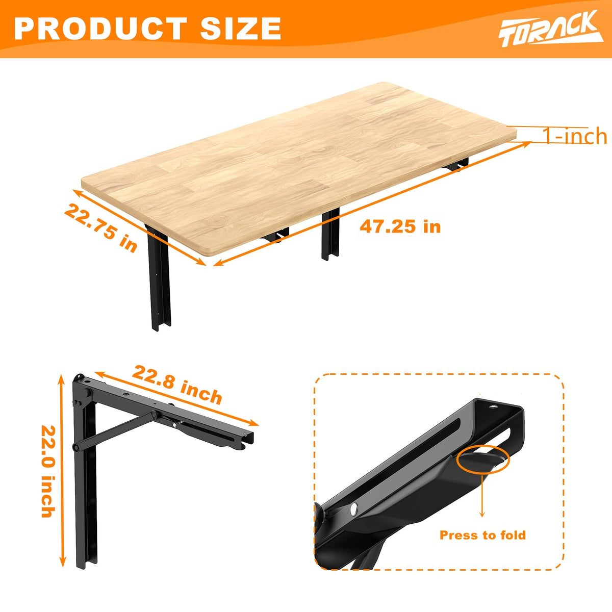 Heavy Duty Wall Mounted Folding Workbench, Collapsible Wall Table