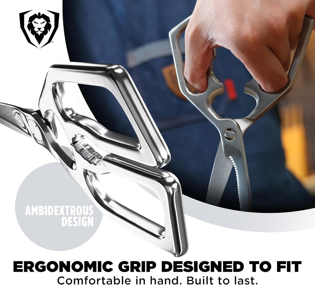 Kitchen Scissors — Japanese Stainless Steel Shears, Ambidextrous, Detachable for Cleaning — For Spatchcocking
