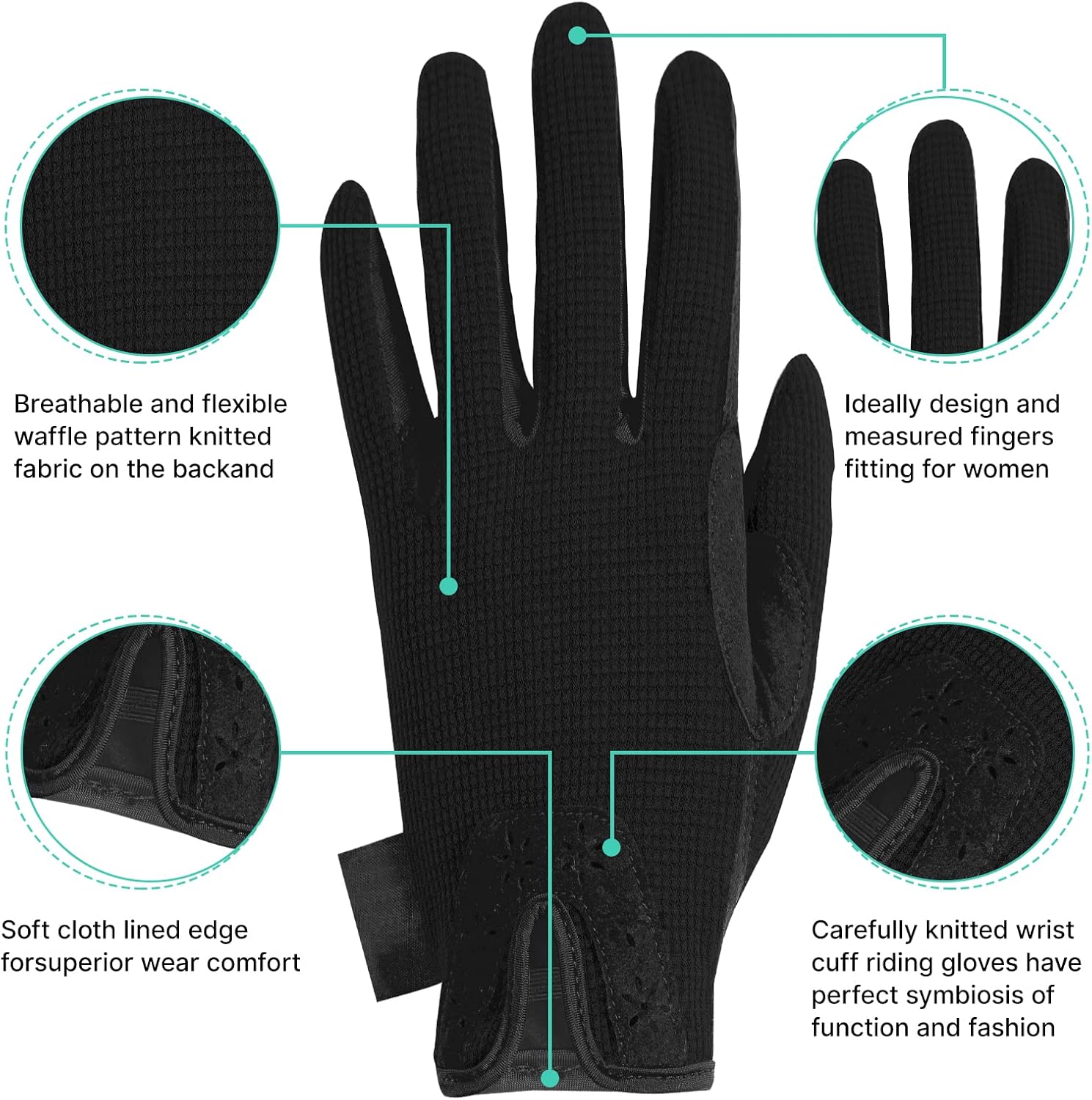Women Horse Riding Gloves Winter Equestrian Horseback Gloves