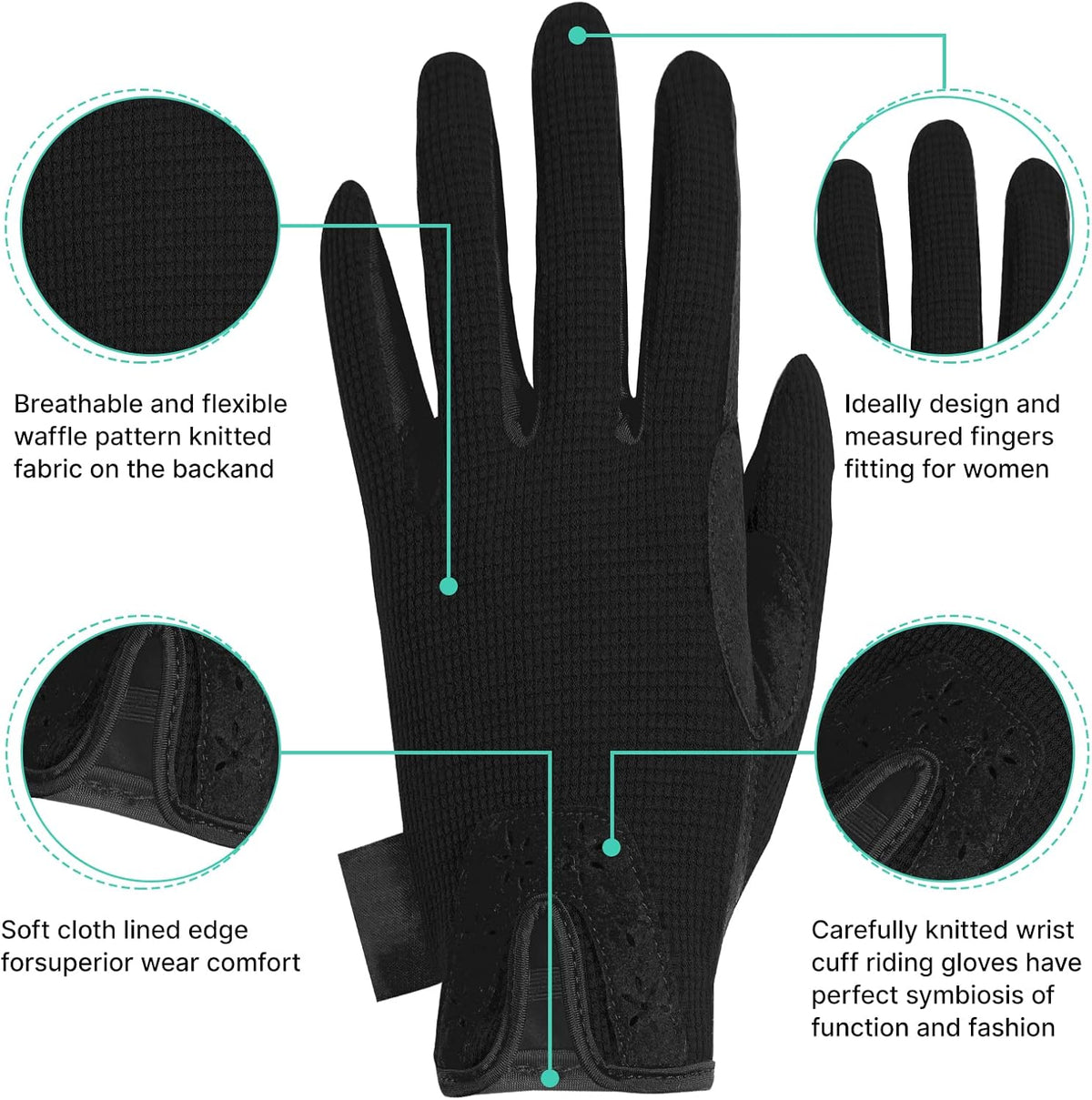 Kids Horse Riding Gloves Girls Youth Equestrian Gloves