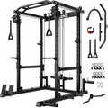 C12 Power Rack, 2000LBS Squat Rack with Cable Crossover System, Workout Cage with More Training Attachments for Home Gym