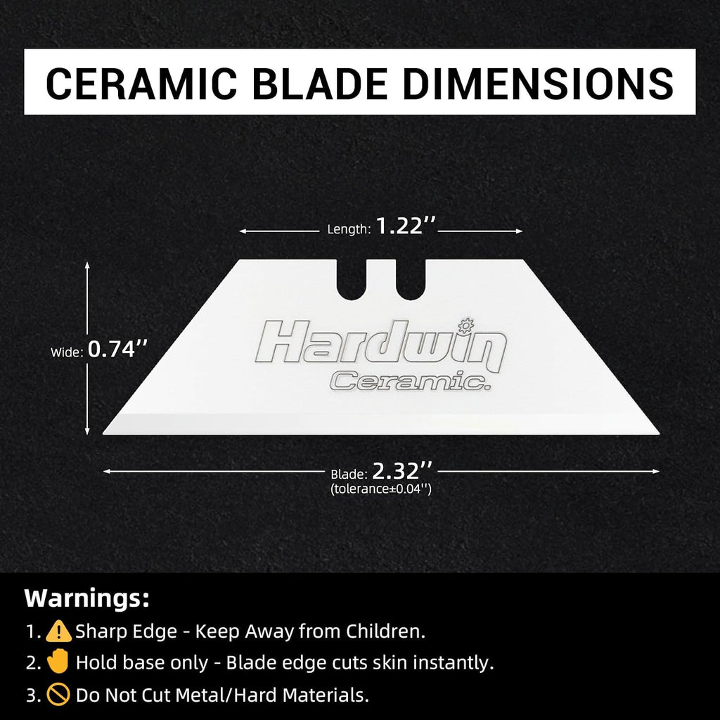 5-Pack Zirconia Ceramic Utility Knife Blades, Rustproof Refill Pack
