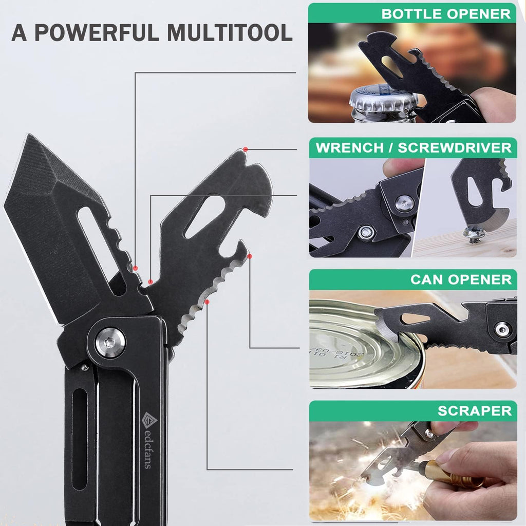 Keychain Knife, Multitool Key Chain with Bottle Opener Pocket Knife | Carabiner with Folding Knife, Screwdriver