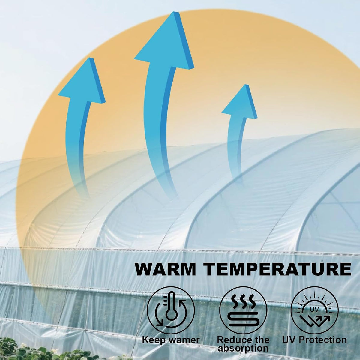 Greenhouse Plastic Sheeting 12 x 25ft - 6 Mil Clear Polyethylene Film, UV Resistant & Anti-Drip Heavy Duty Plastic