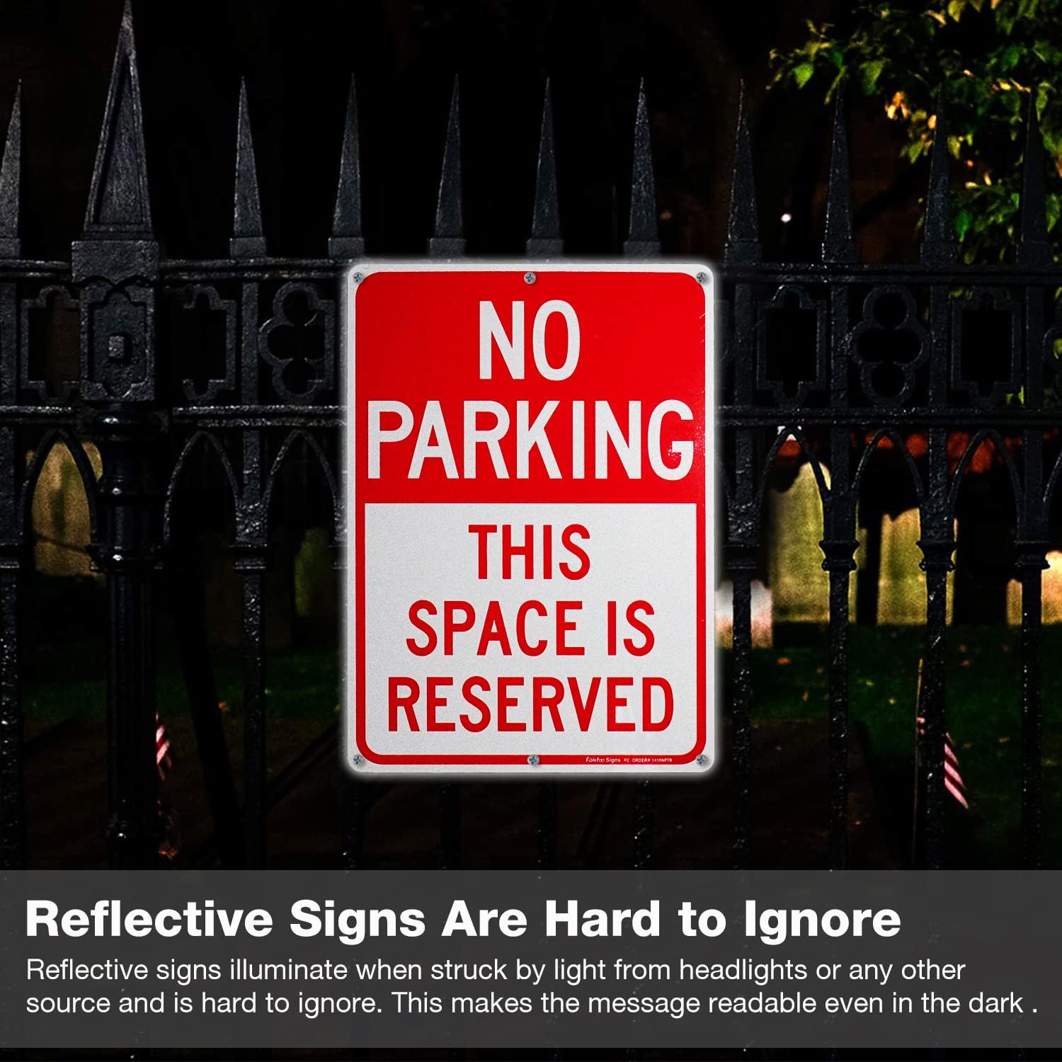 No Parking This Space Is Reserved Sign, 14 x 10 Inch Reflective Aluminum Sign, UV Protected and Weatherproof, Durable