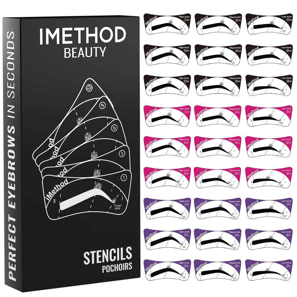 Eyebrow Stencils Eyebrows Shape Reusable - 27 Eyebrow Stencil Kit, Brow Stencils for Eyebrow Stamp, Eyebrow Shaping