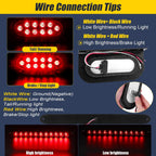 6" Oval LED Trailer Lights Kit with Mounting Bracket