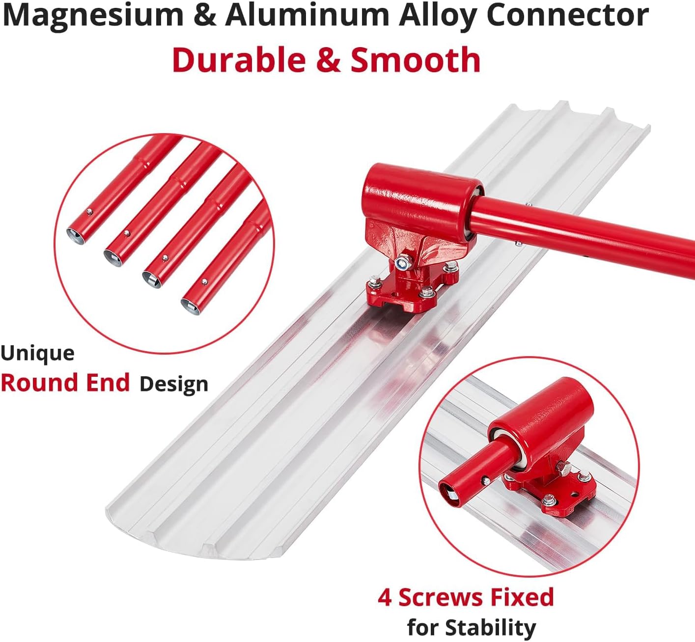 36 Inch Concrete Finishing Tool with Matching Bull Float Handle | Aluminum, Lightweight, Durable, Adjustable